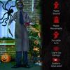 5.5ft Life Size Halloween Animatronic Standing Chainsaw Killer, with Light Up Eyes, Sound Activated Moving Body, Scary Halloween Decorations