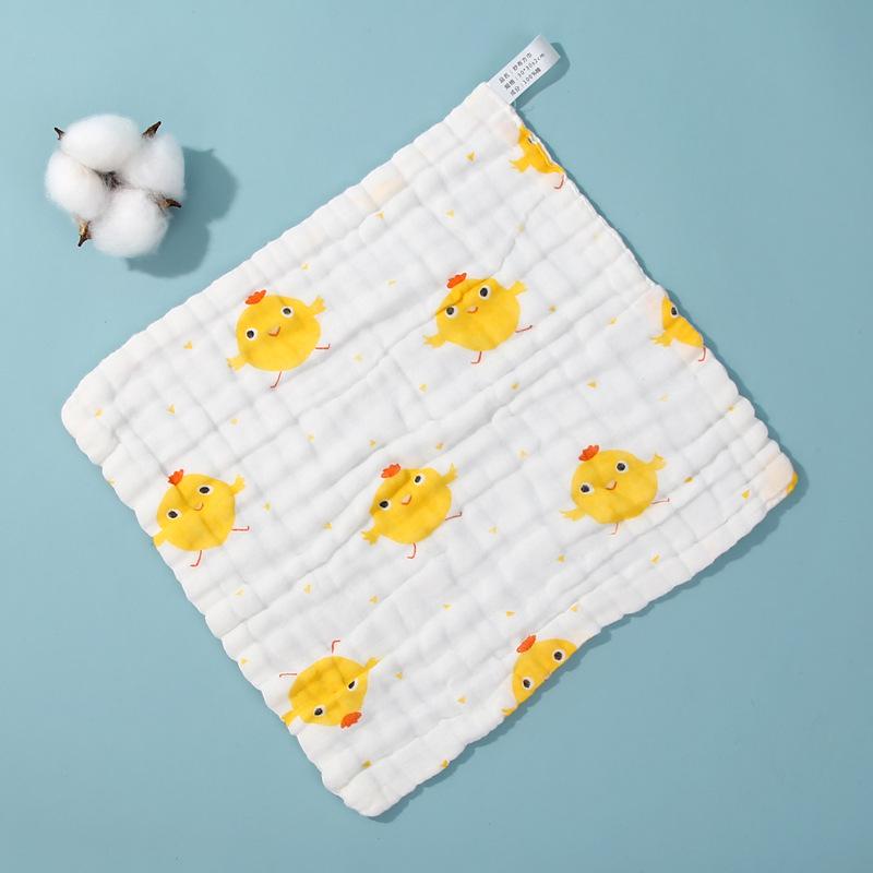 Плотное предварительно стиранное детское мультяшное марлевое полотенце - Мягкая мочалка для домашнего использования