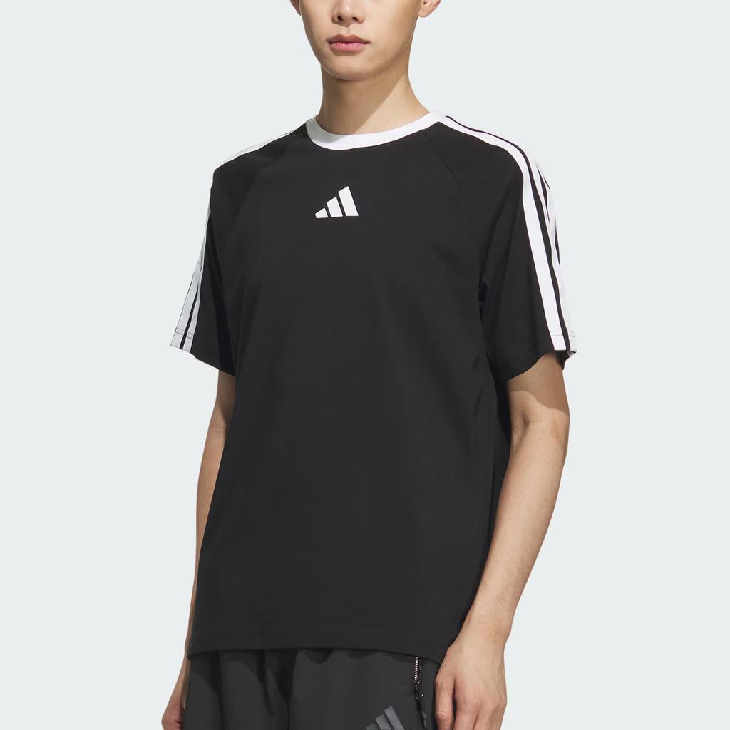 adidas Футболка с коротким рукавом 3 полоски Мужская Черная KC1496