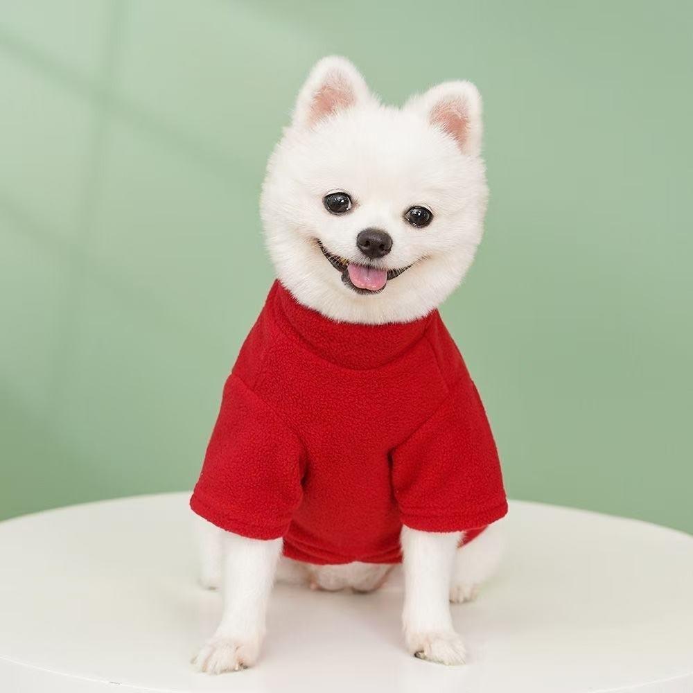 Warm Small Dog Hoodies Solid Color Dog Winter Clothing New Puppy Sweatshirt for Cold Weather