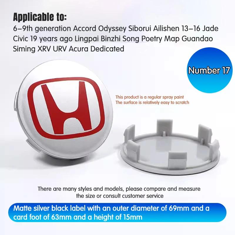 4Pcs 69mm 62mm 58mm Car Wheel Center Hub Cap Caps Emblem Logo classic style For Honda Civic Accord Fit CRV Jazz Odyssey Prelude