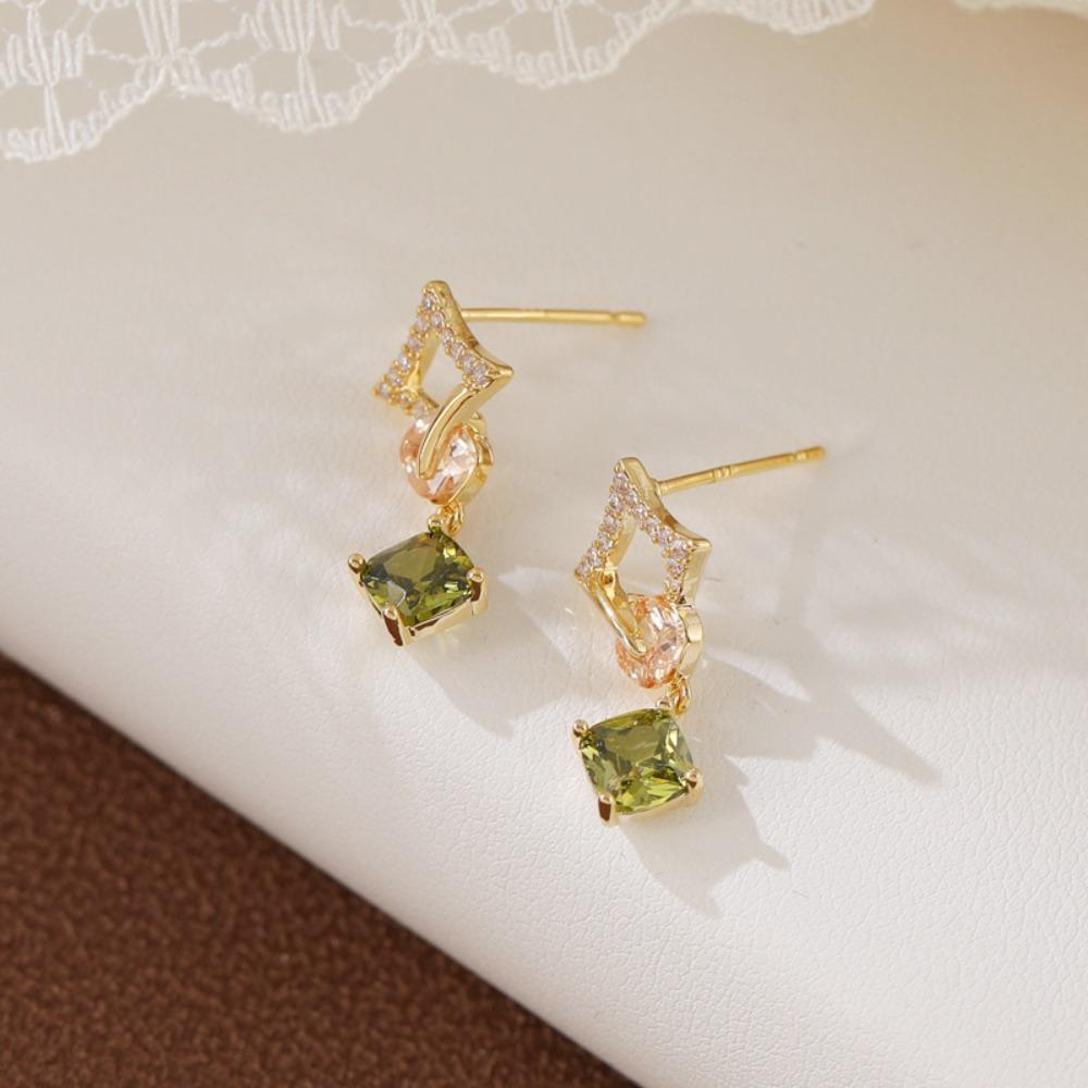 Aesthetic Women's Dangle Earrings Simple Stud Earrings Exquisite Square Drop Earrings  Bridal