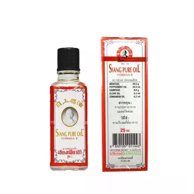 Siang Pure Oil 25cc Formula II Oil — лечебная мазь для облегчения мышечной боли
