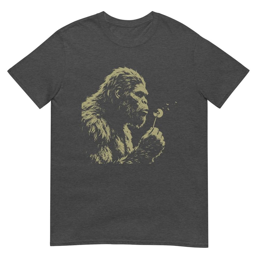 Blowing Wishes Funny Bigfoot Blowing Dandelion Vintage Art Tshirt