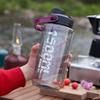High-Capacity Plastic Fitness Water Bottle with Handle - Heat Resistant, for Men and Women
