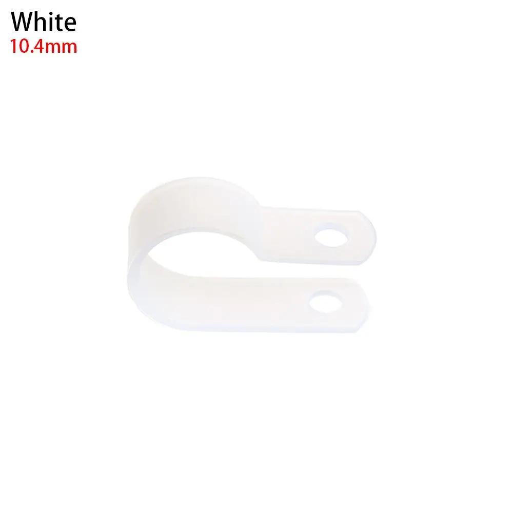 100Pcs Plastic R-Type Clip Cable Clamp P Clips Black Nylon Fasteners Cable Mounting Fix Hardware Wiring Hose Fasteners