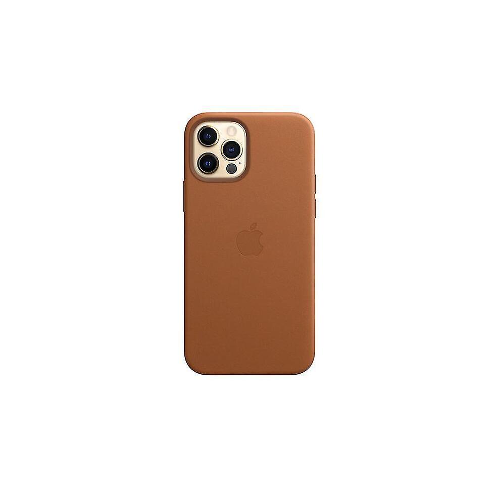 (Седло Браун) Кожаный чехол для телефона для iPhone 12/12 Pro Кожаный чехол с MagSafe