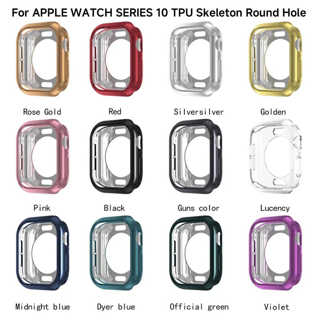 Полый корпус из ТПУ для Apple Watch 42 мм 46 мм 44 мм 45 мм 40 41 мм Мягкий бампер-чехол для iWatch Серии 10 9 8 7 6 5 4 Защитный