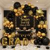 Graduation Season Balloon Set Gold Pentagram GRAD Printed Balloon for Campus Graduation Season Decoration Balloon