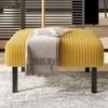 Premium Corduroy Fabric Stool with Metal Frame – Soft Velour Cover – Versatile as Footstool, Stool or Side Table – Tool-Free Assembly