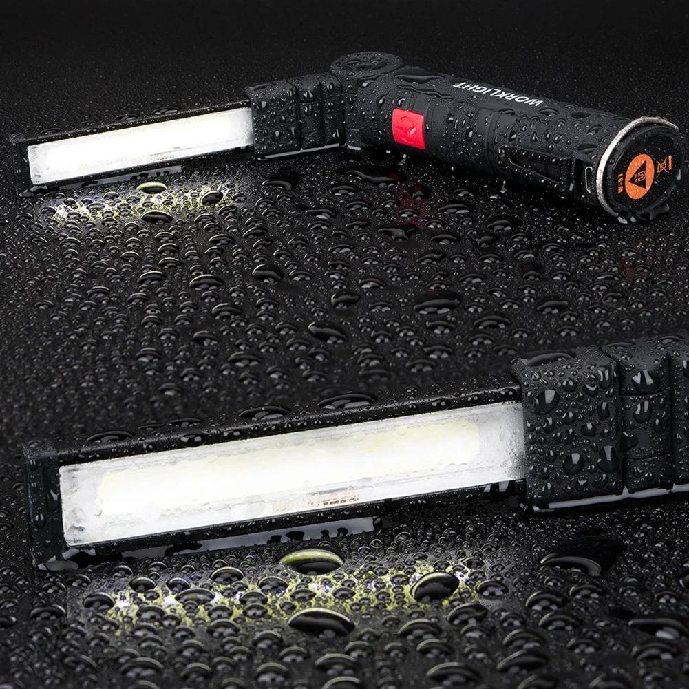 Новый портативный светодиодный фонарик COB, перезаряжаемый через USB рабочий фонарь, магнитный подвесной фонарь Lanterna со встроенной батареей, фонарик для кемпинга