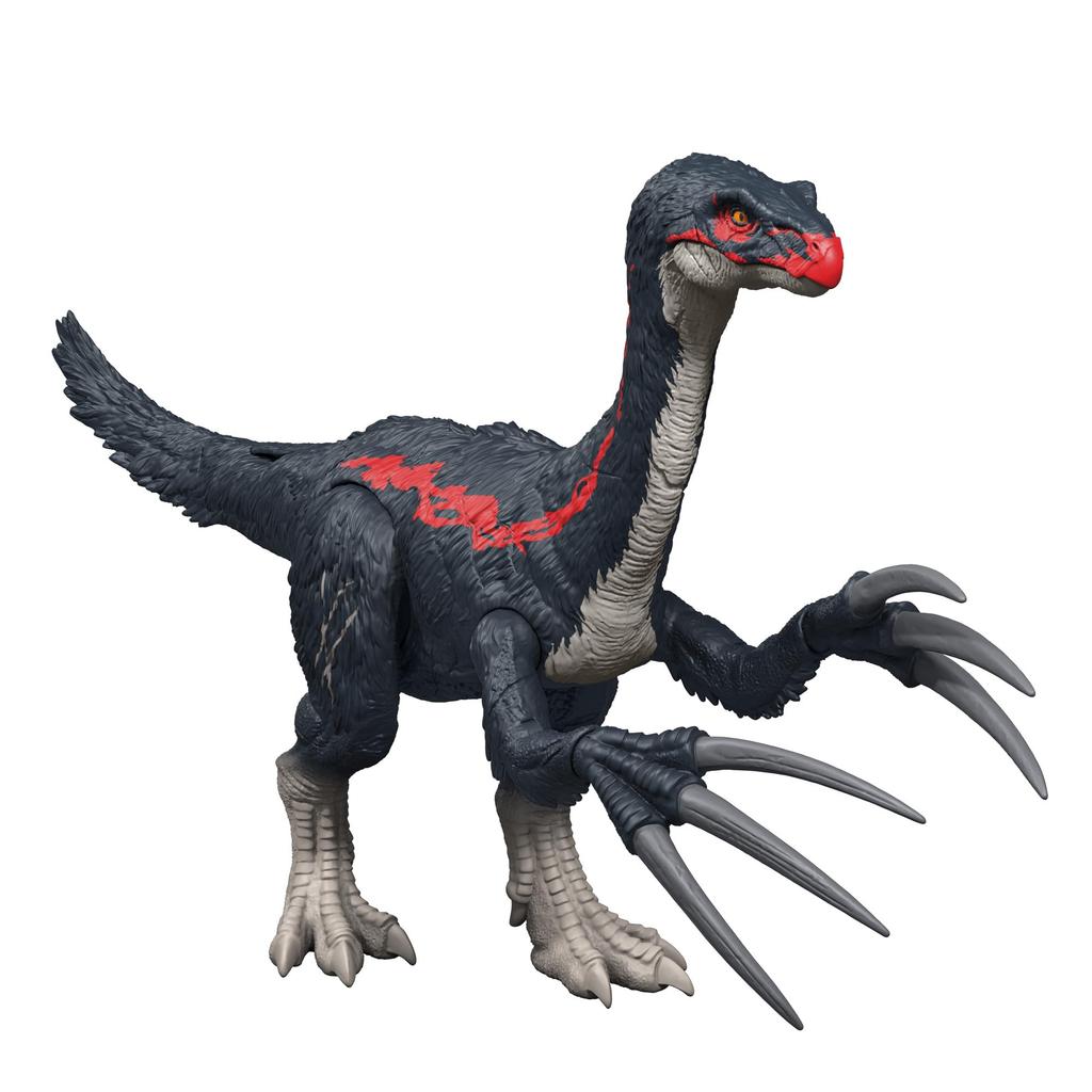 Фигурка Теризинозавра для боевых действий Mattel Jurassic World для детей, Движущаяся игрушка-динозавр, Большая, Длина примерно 42 см, Возраст 4+, Зеленый, JCG16
