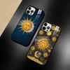 Ретро Чехол для Телефона с Таро Солнце Луна Звезды для iPhone 17 16 15 14 13 12 Pro Max Plus для Зеркального Беспроводного Магнитного Чехла