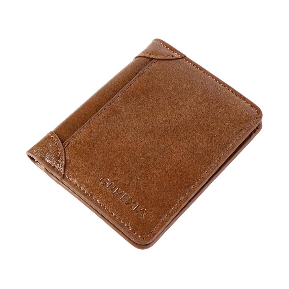 Genuine Leather Vintage Wallet Men With Coin Pocket Short Wallets Small Zipper Walet With Card Holders Man Purse