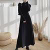 2024 A/W High Waist Knit Sweater Dress with High Neck and A-Line Skirt