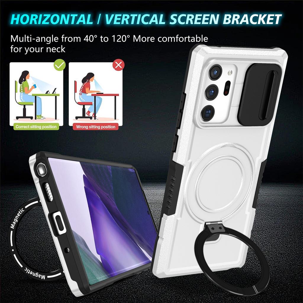 Magnetic Ring Wireless Charging Case For Samsung Galaxy S24 S23 S22 S21 Plus PLUG Ultra Stand Holder Back For Samsung Camera Lens Protect Cover