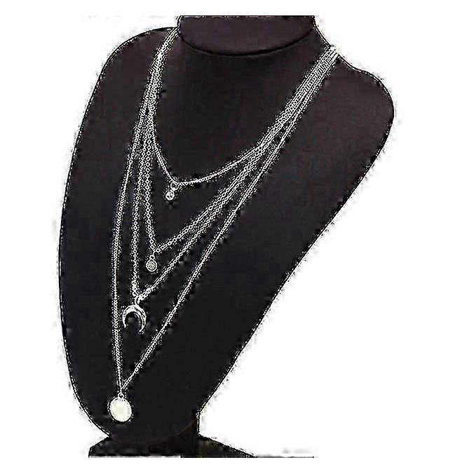 2025 Sun And Moon Necklace Layered Pendant For Women And Girls