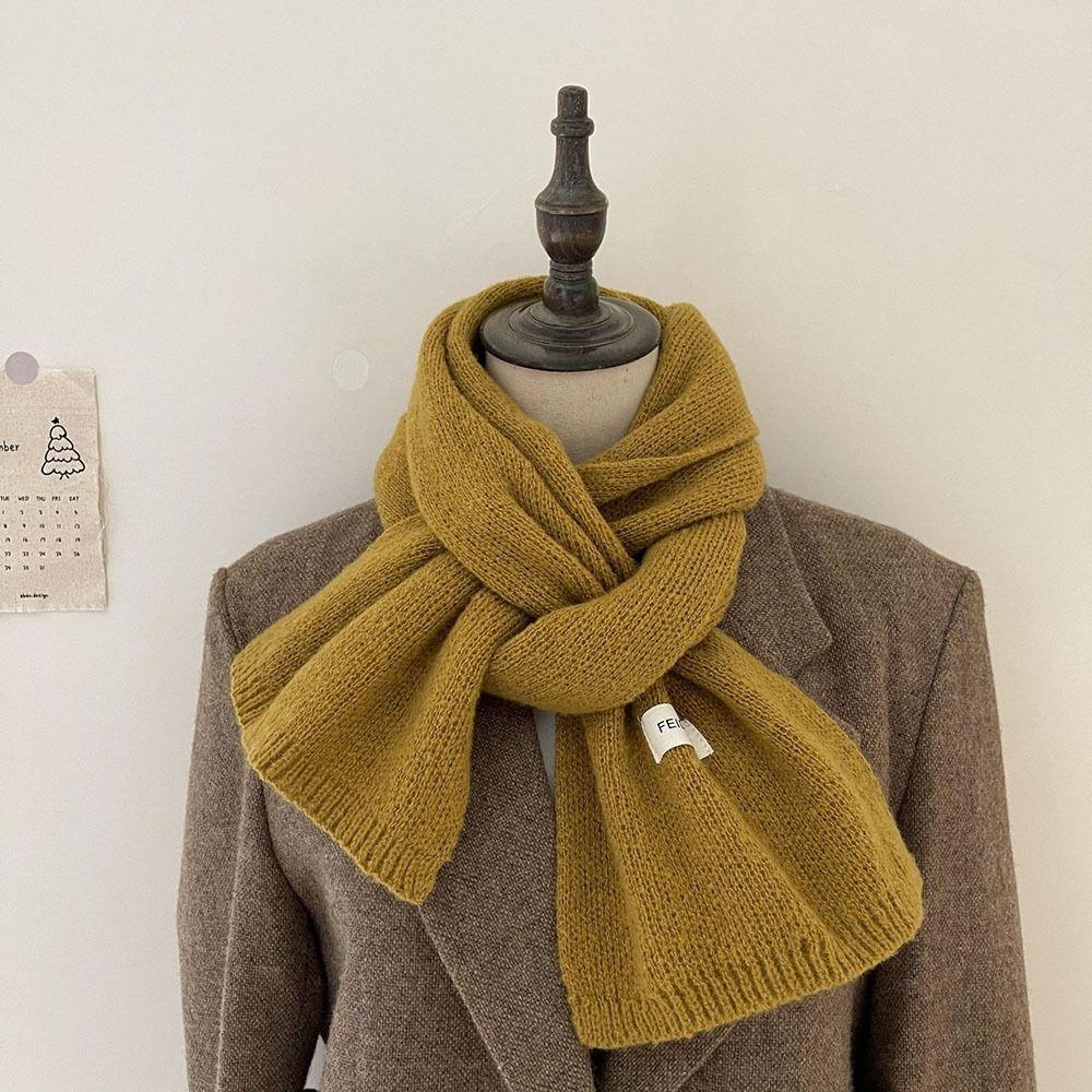 Solid Color Cross Scarf Thicken Neckerchief Neckerchief Wrap Neck Warmer Women