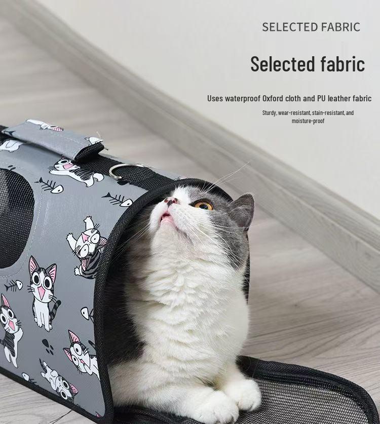 Multi-Color Portable Cat Backpack - Breathable, Foldable, Large Space, Single Shoulder Design for Travel