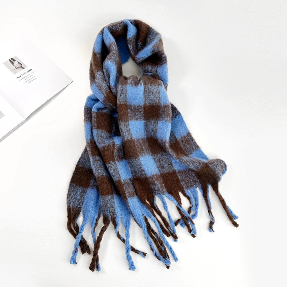 Mohair scarf solid color small sweet potato explosion warm medium and long scarf winter shawl scarf with European and American wholesale