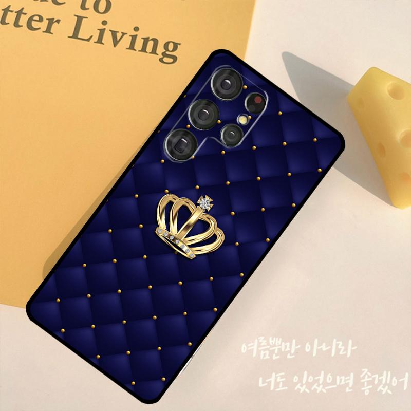 Диван с стеганой текстурой, узор короны, чехол для телефона Samsung Galaxy S25 Ultra S9 S10 S20 S22 S21 FE S23 S24 Plus, задняя крышка