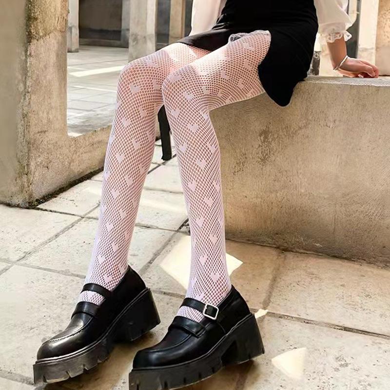 Black Classic Lolita Stockings With Belt Erotic Lingerie Women Sexy Pantyhose Goth Punk Spider Mesh Tights Floral Lace Stockings