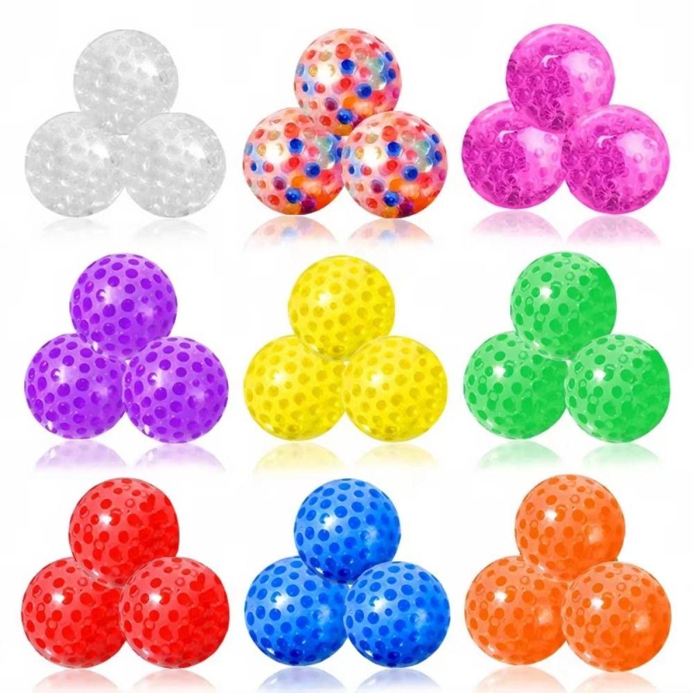 10pcs Transparent TPR Crystal Ball Solid Rainbow Ball Squeeze Toys  Children Birthday Gift