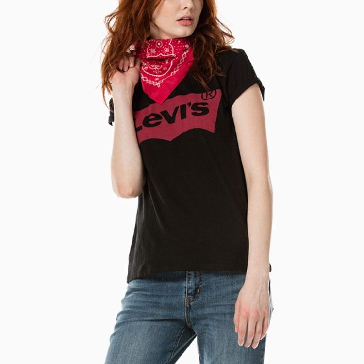 Футболка с коротким рукавом и круглым вырезом Levis Logo Print, женская, черная 17369-0201