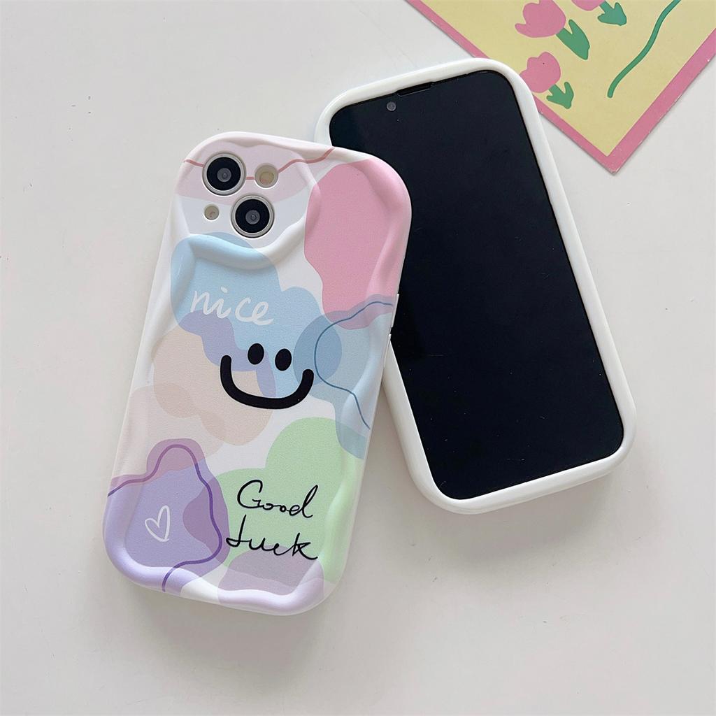 Nice Pattern Smiling Face Pattern Good Luck Series Soft TPU Shell Fashion Phone Case for IPhone Samsung Vivo Xiaomi Oppo