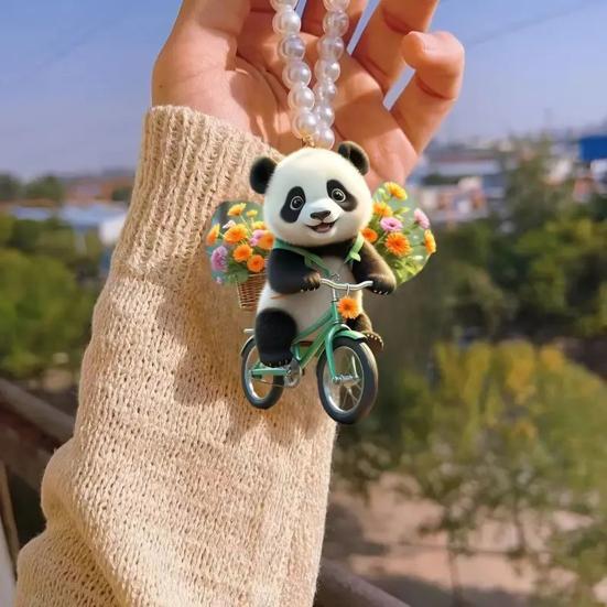 Christmas Acrylic Cats Car Pendant with Lanyard Cute Cat Decoration Backpack Keychain