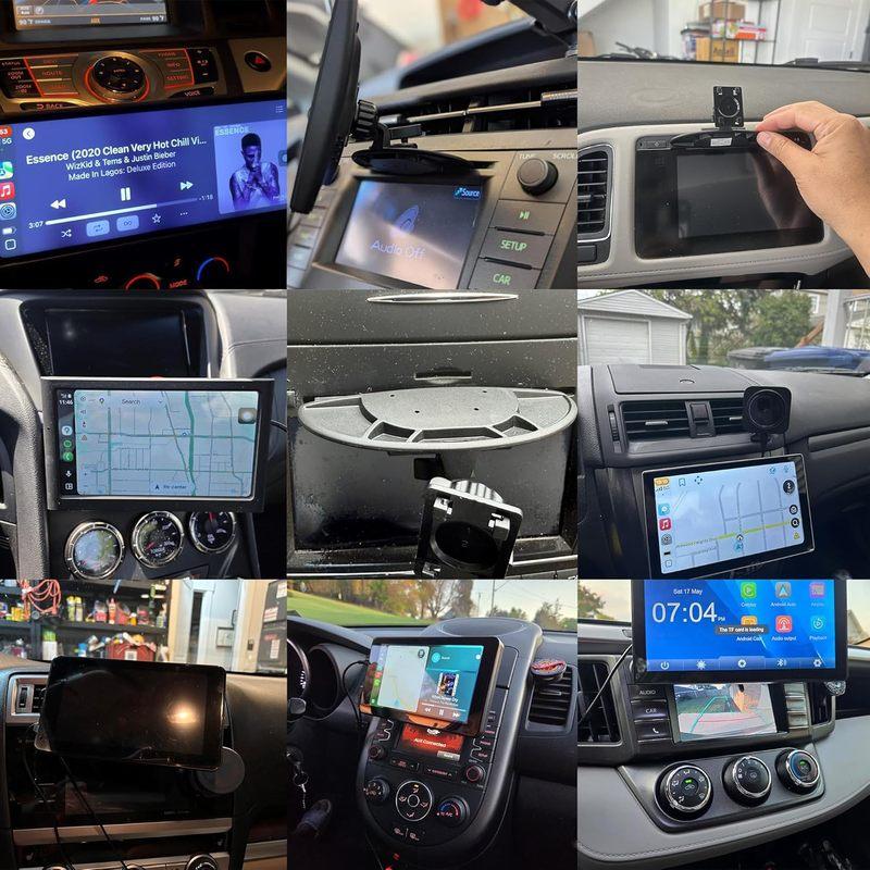 CD Slot Mount for Carplay Screen 17mm Ball for Garmin Nuvi GPS Cell Phone in-Car 4"-11" Monitor Android Auto Tablet CD Holder