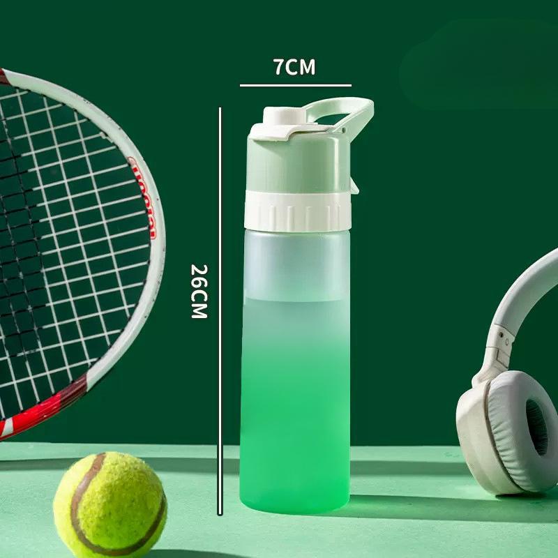 Trendy Gradient Spray Water Bottle Outdoor Sports Water Bottle for Men Women Students High Capacity Spray Plastic Cup