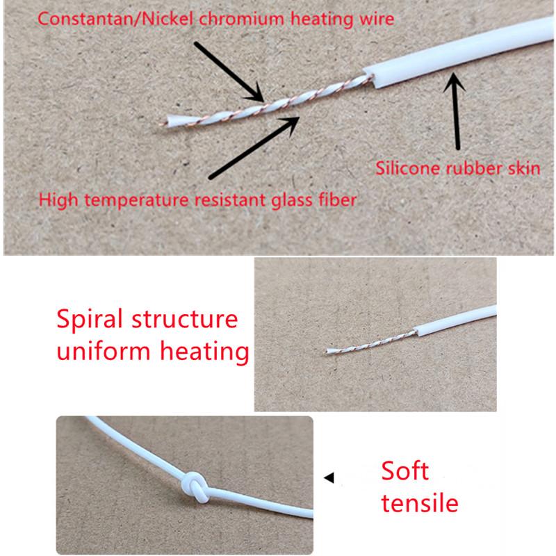 Silicone Rubber Spiral Heating Cable Winter Warm Supply Electric Blanket Incubator 50 Ohm/m Electric Warm Wire