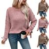 Women's Bow Round Neck Pullover Loose Casual Long Sleeved Sweater