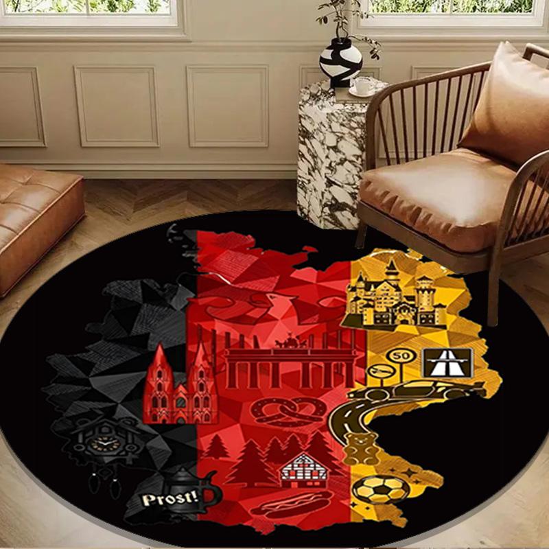 Germany Flag And Map Round mat Home Decor, Chair rug For livingroom,Bedroom, doormat home decor Birthday Gift Christmas Gifts