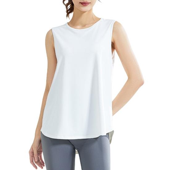 Yousheng женский жилет дышащая сетчатая спинка свободный крой майки с рисунком морщин однотонный гладкий тканевый спортивный жилет для йоги