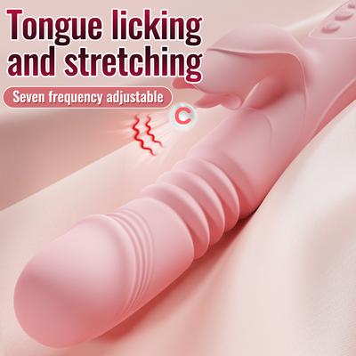 Телескопический вибратор для женщин, клиторальная вагинальная стимуляция, облизывание языком, интеллектуальный нагрев, G-точка, секс-игрушка, взрослые эротические игрушки