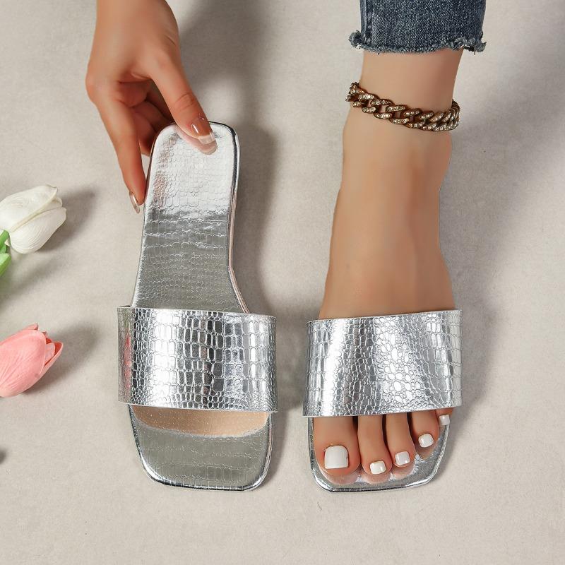 Fashion Luxury Design Women's Summer Letter Flat Heel Slippers 2025 Outdoor Trendy Ladies Sandals Female Beach Slippers