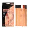 12pcs Wood Cased Pencils Clean Professional Carbon Drawing Pencils for Art Student