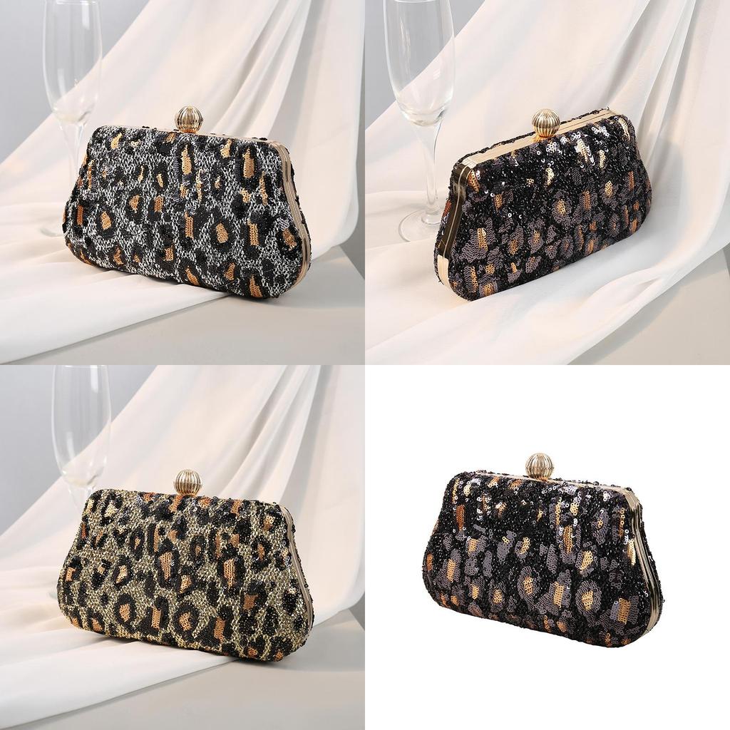 Vintage Style Embroidered Sequin Clutch Bag With Cell Phone Pocket For Night Out