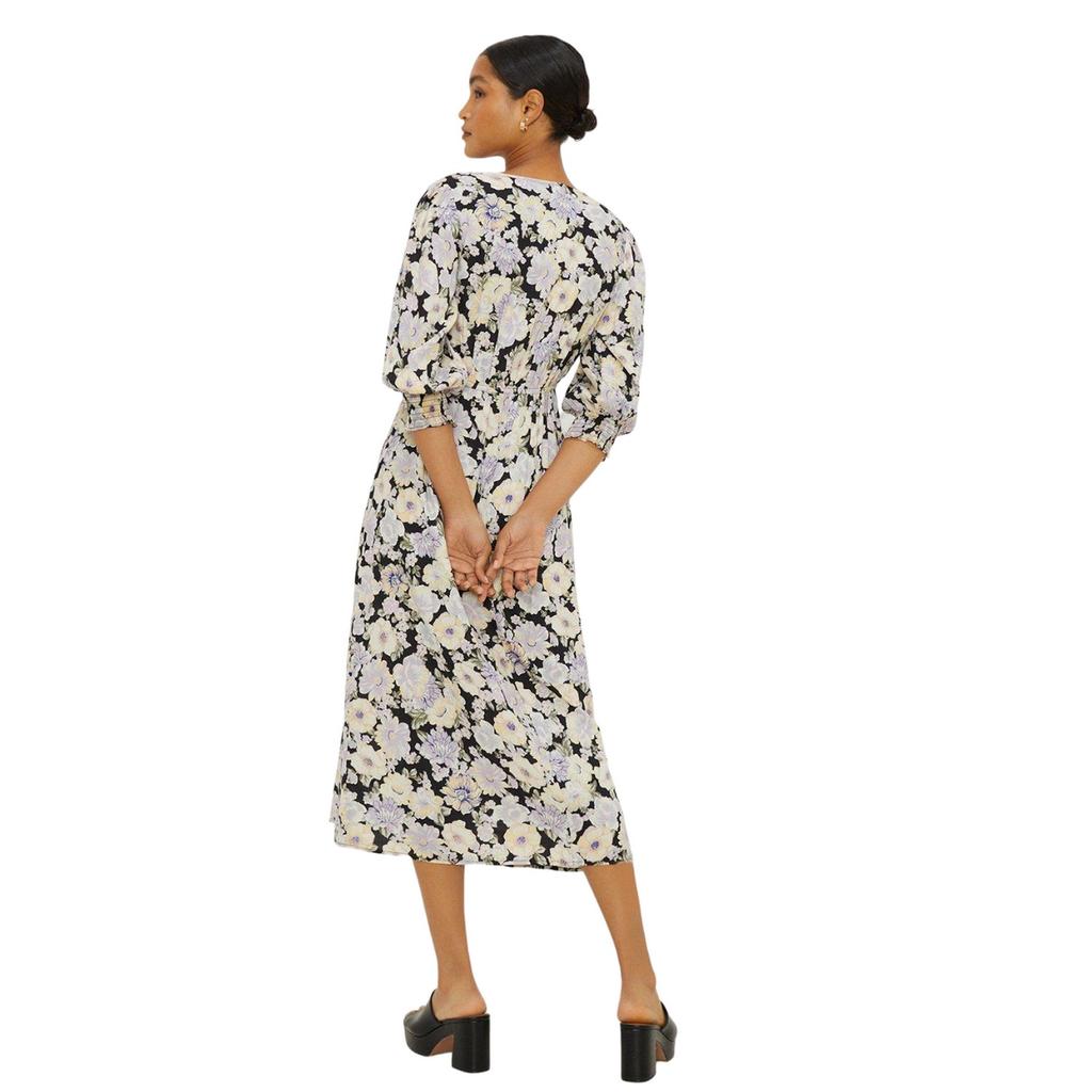 Dorothy Perkins Женское/женское платье миди с цветочным принтом и сборкой спереди