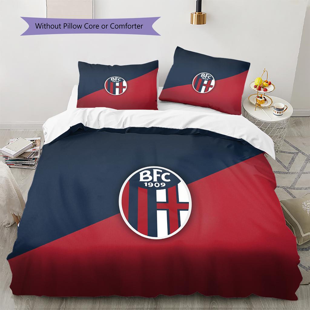 Bologna FC Pattern Bedding Home Decoration Birthday & Festival Gift (1 * duvet cover + 2 * pillowcase, without core)