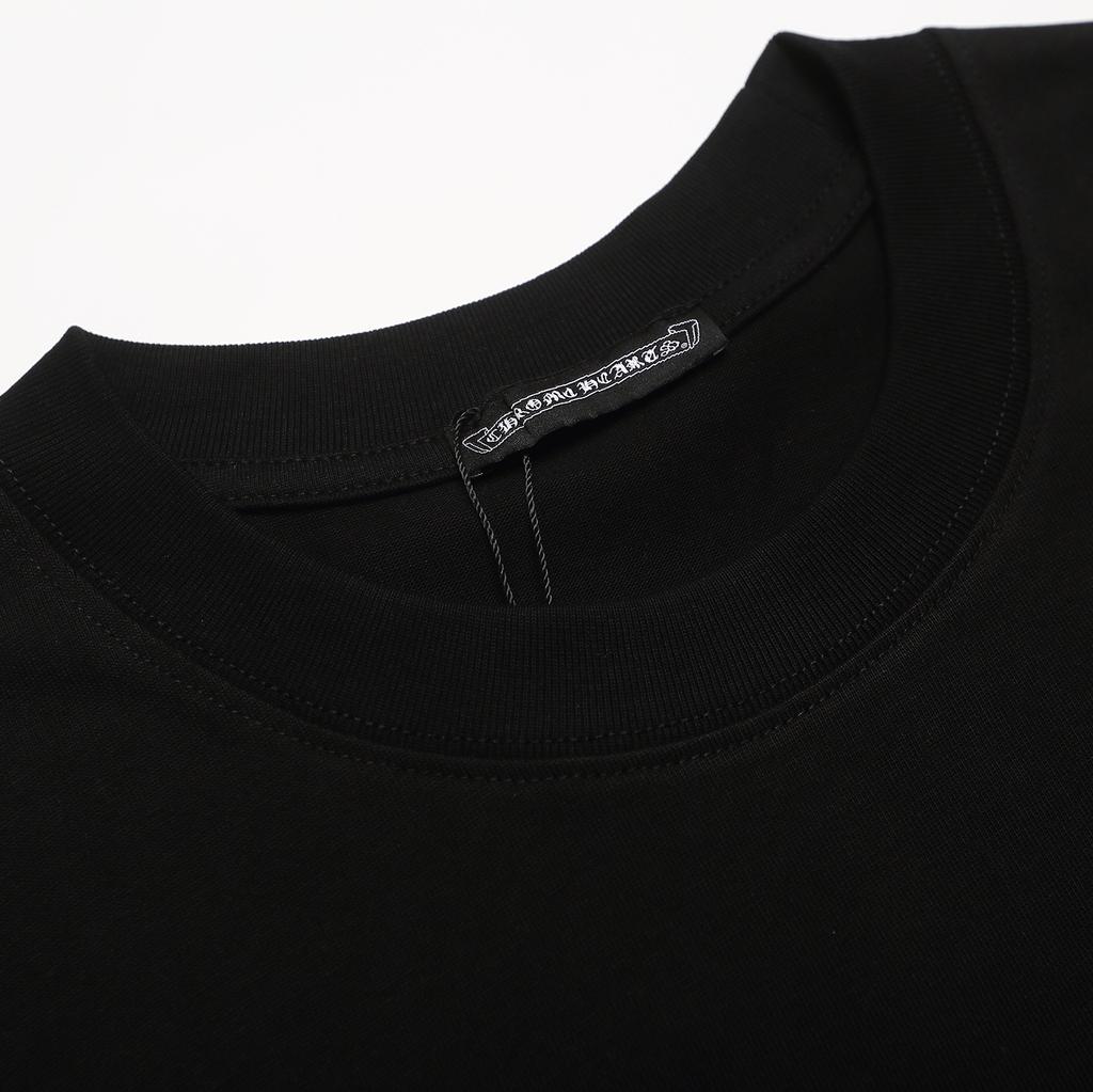 1803 CHROME HEARTS Летняя Новая Высококачественная Хлопковая Круглый Вырез Свободная Большого Размера Мужская и Женская Футболка Футболка для Пары