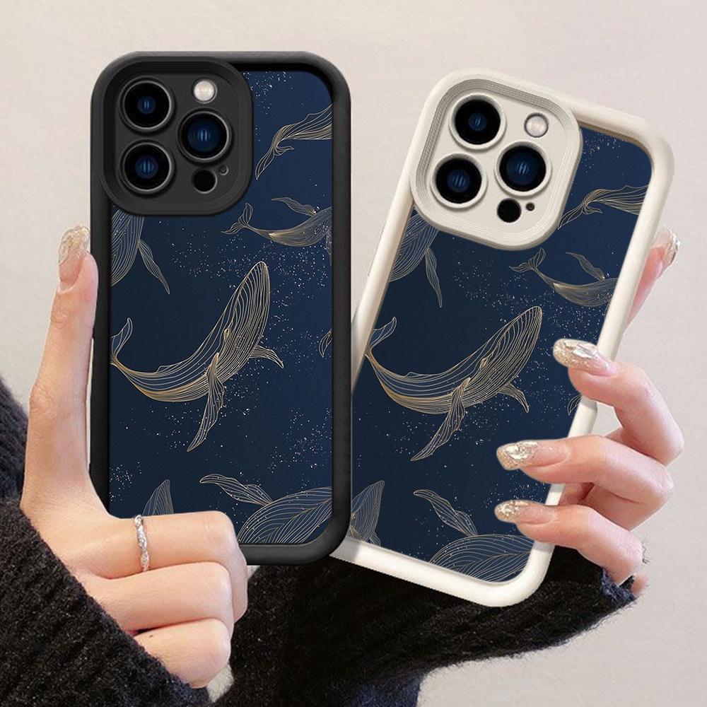 Мягкий чехол JT569 Whale Dark для iPhone 17 16 15 14 13 12 Pro Max, Samsung S26 S25 Ultra A17 A07 A56 A16 A15 A14, Xiaomi 15T, Redmi 15c 14C, Note 11 12 13.