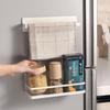 Magnetic Refrigerator Rack & Holder for Paper Towels, Seasoning Bottles, Cling Film, and Rags.