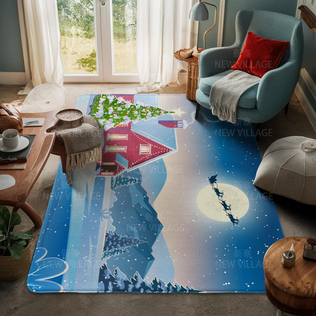 Ковер у входа в дом Домашний коврик у двери Гостиная Ванная Комната Ноги ванная комната Нескользящие коврики с водопоглощением для ванной Счастливого Рождества зима
