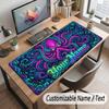 Octopus Sea Life Theme Customized Mouse Pad Personalized Print Name Text Desk Mat For Home Office Table Decor