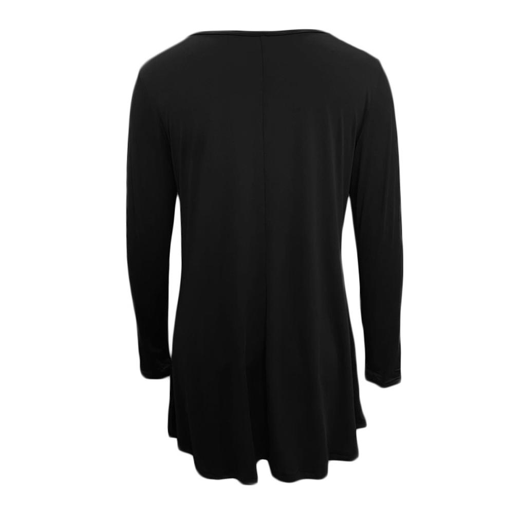 Женское модное однотонное платье свободного кроя с круглым вырезом и длинными рукавами