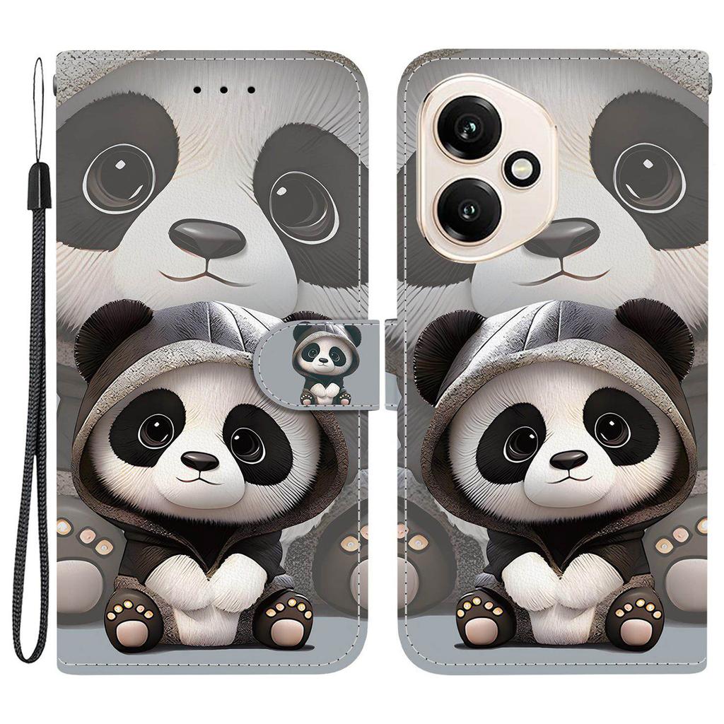 Для Honor 400 5G (Глобальный) Кожаный чехол-кошелек с принтом, подставка, чехол для телефона с ремешком