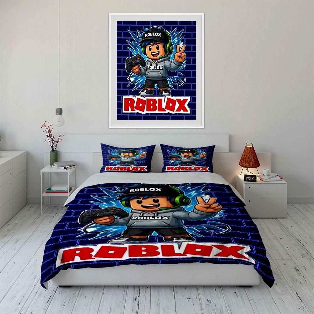 Roblox Gamer Bedding Set Bedding Duvet Cover Set Duvet Cover Pillowcases (1 * Duvet Cover 2 * Pillowcases, without duvet insert)